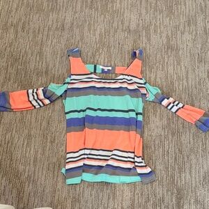 Skies Are Blue Multicolor Striped Long Sleeve Top